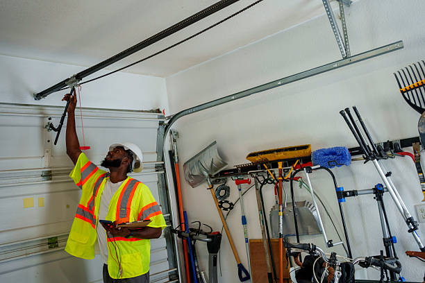 Professional Garage Door Panel Replacement technician working in Seymour, TX